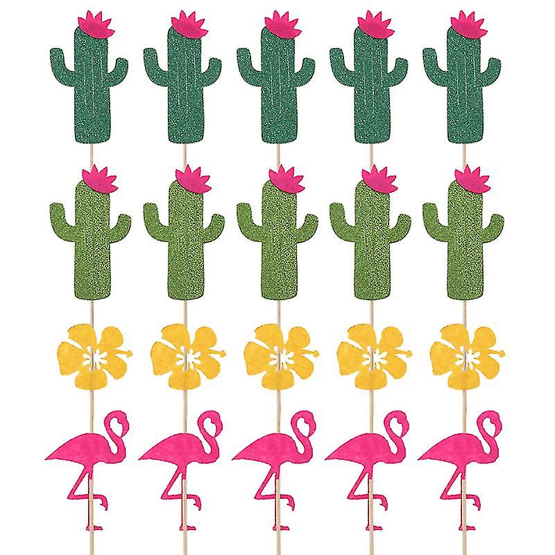 20pcs Hawaiian Cake Decorations