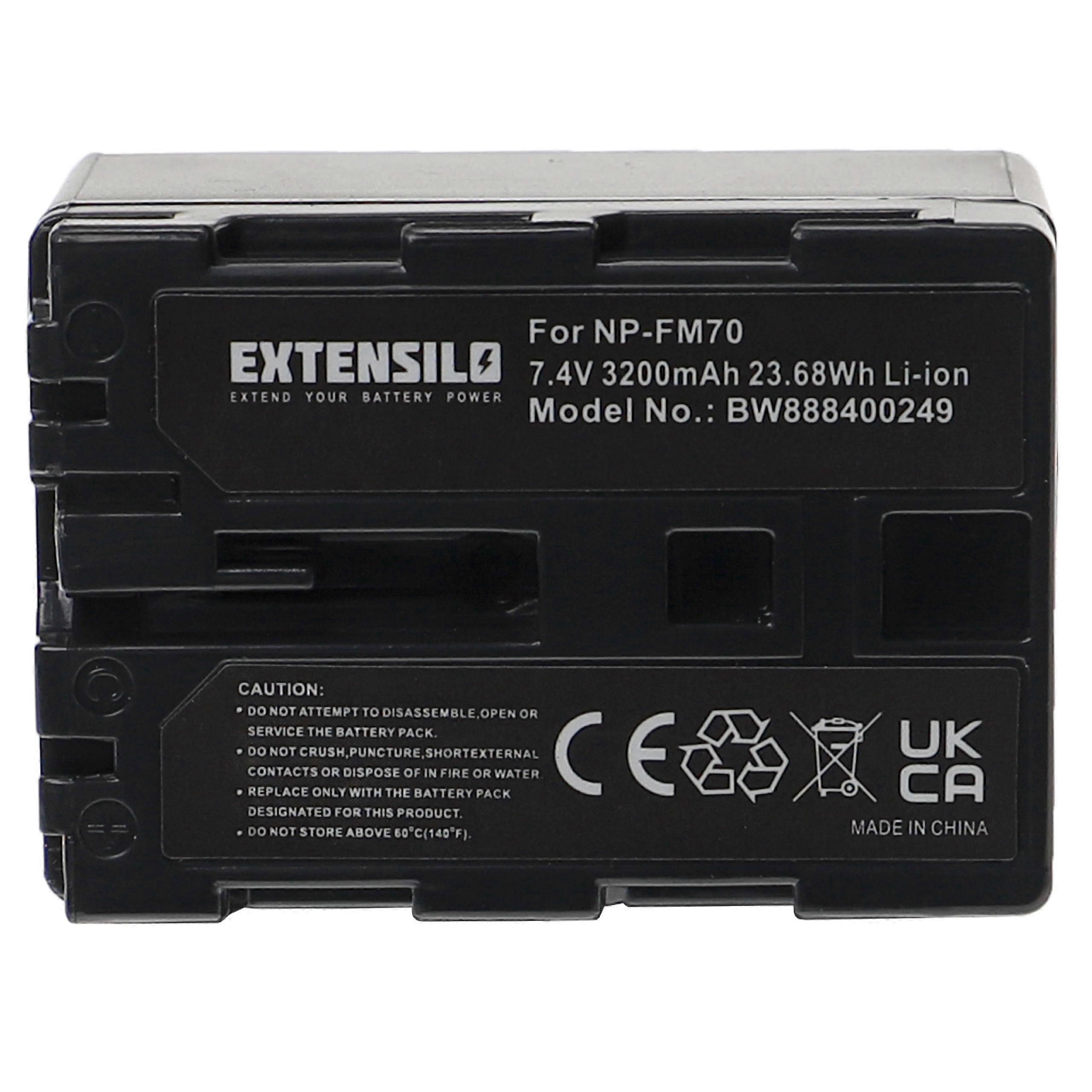 Batterie EXTENSILO compatible avec les caméras Sony DCR-TRV22E, DCR-TRV22K, DCR-TRV22, DCR-TRV18, DCR-TRV19E, DCR-TRV19, DCR-TRV20 (3200 mAh, 7,4 V, Li-Ion)