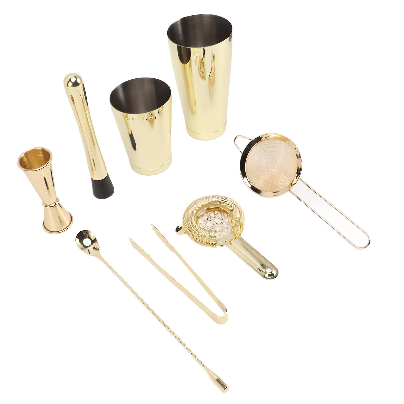 Bartender Kit Stainless Steel Good Temperature Preservation Effect Boston Shaker Tool Set Bar Set Type B