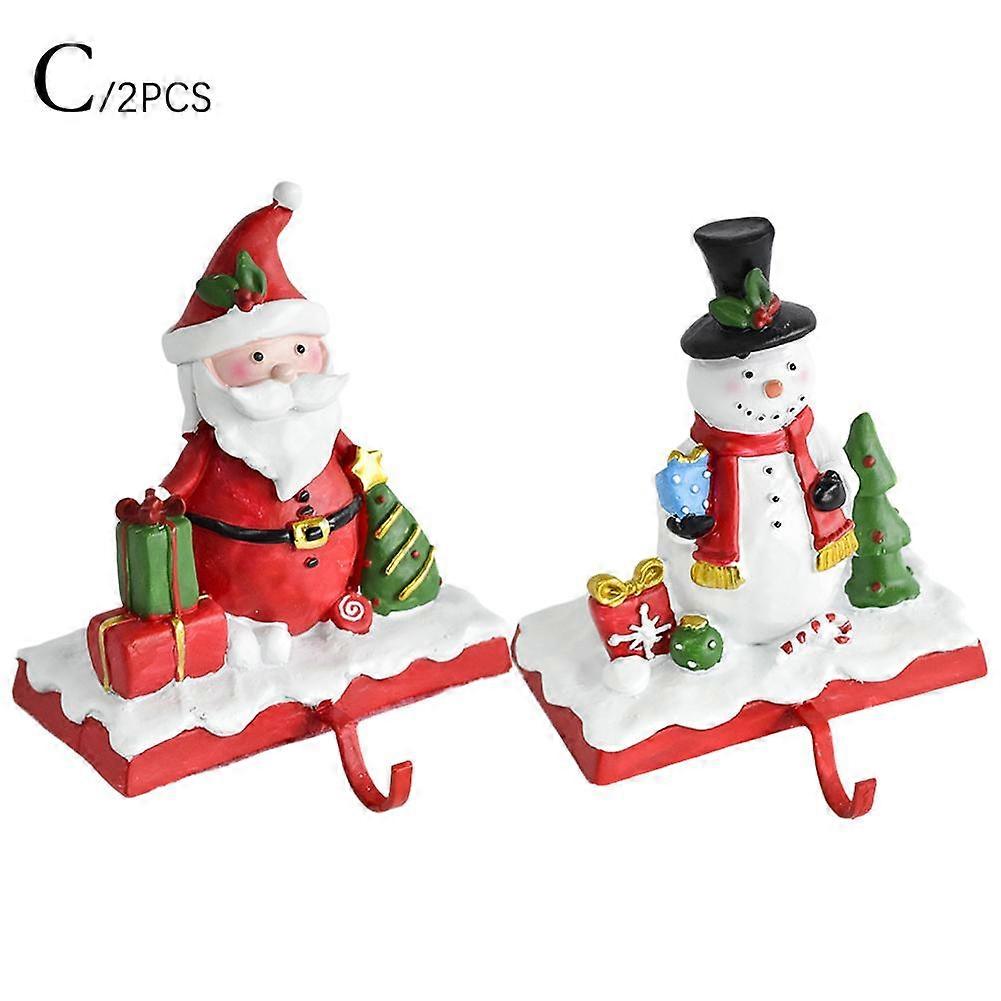 Red Resin Fireplace Mantel Stocking Hanger with Front Hook for Holiday Decorations and Gift Hanging