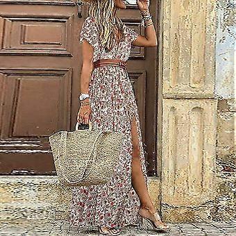 Women Summer Boho Ruffle Maxi Beach Dress Ladies Party Floral Long Sundress  - Pengj | Fruugo UK