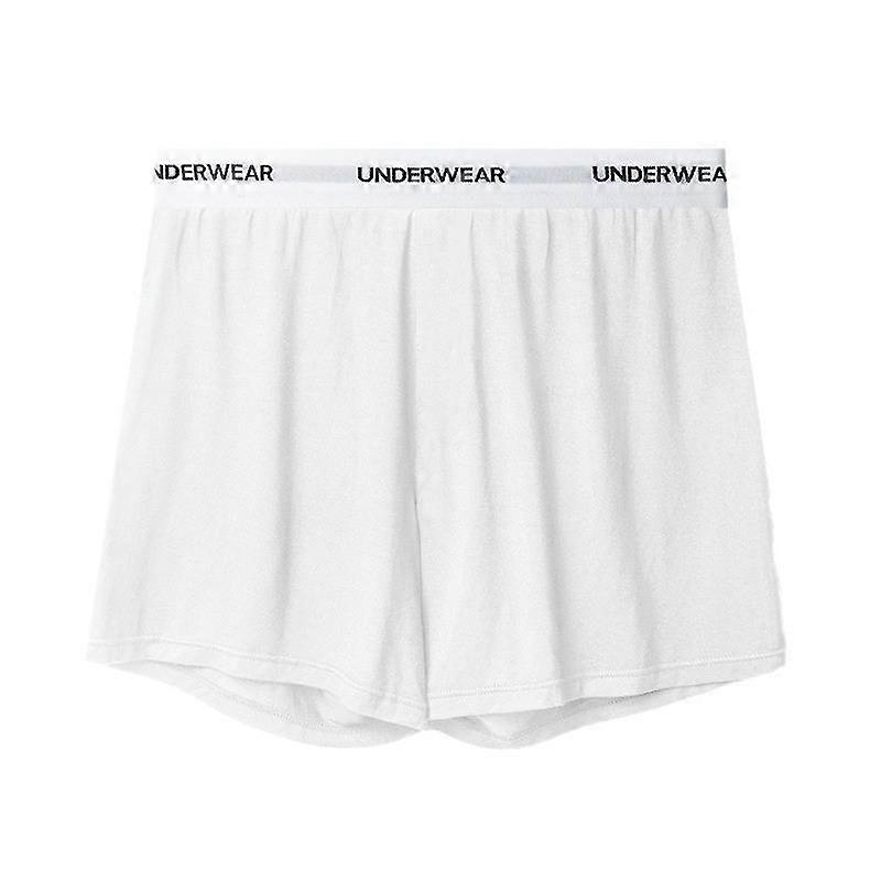 Men's Aloe Pants Cotton Loose Fit Breathable Plus Size Home Sports Boxer Briefs 5 Pieces-White
