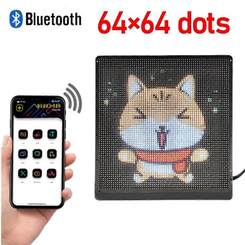 Pixel Block Display Car LED Sign 64*64 P3.75 Digital Frame Panel Bluetooth APP Control Full Color RGB LED Screen FN9U3033