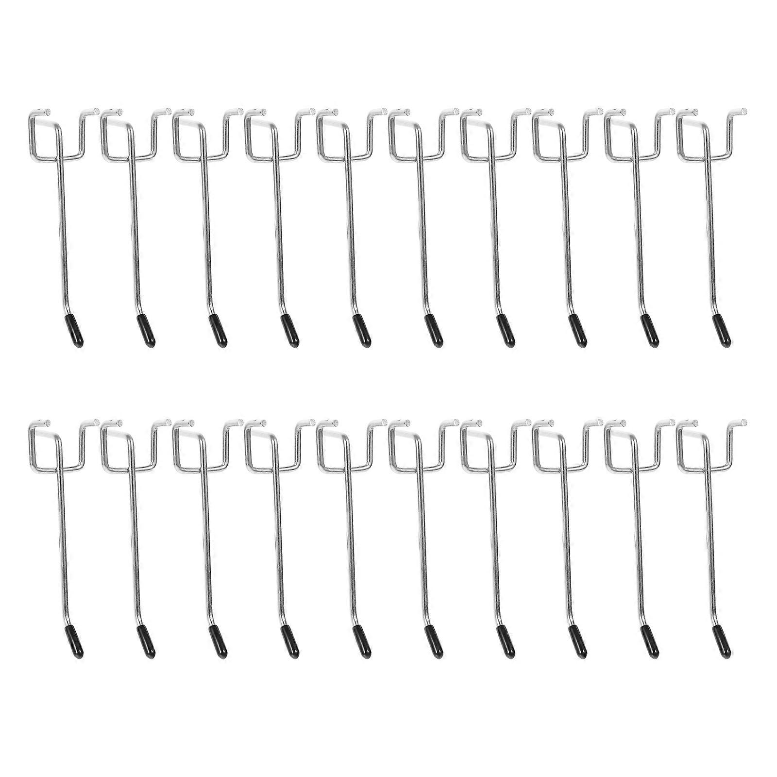 20 Sets Pegboard Hooks Heavy Duty Iron Pegboard Hanging Hooks with Protection Caps