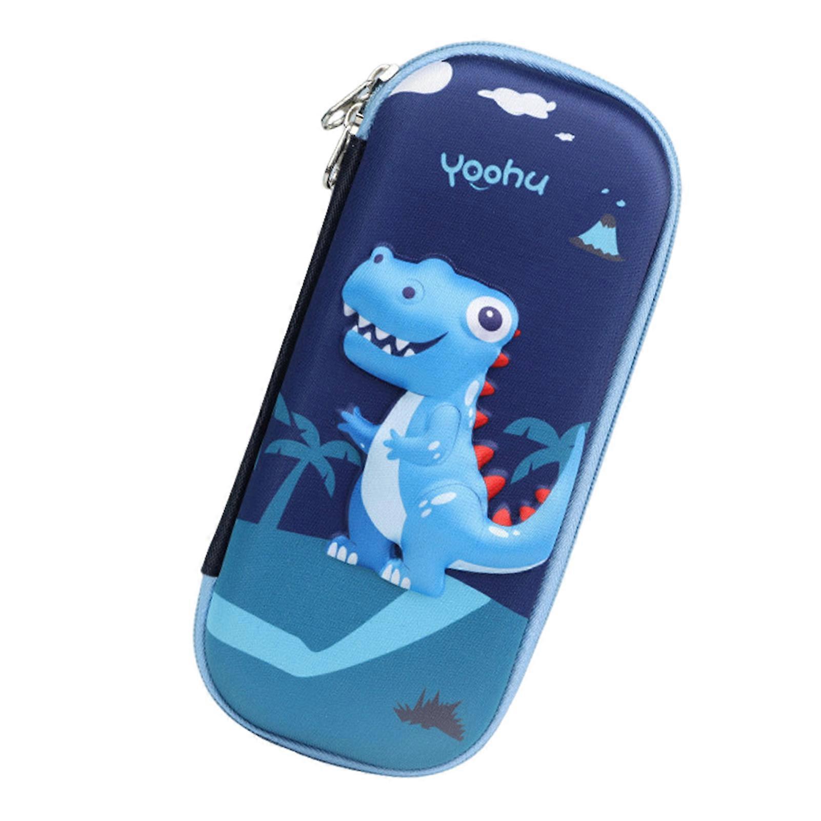 Kids Pencil Case Zipper Closure Large Capacity Lovely Cartoon Dinosaur Astronaut Double-Side Stationery Pen Pouch Multifunctional Stationery Organizer