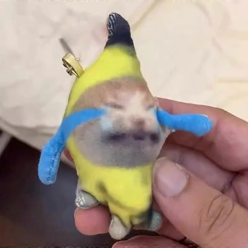 1/2buc Kawaii Banana Cat Plush Pandantiv Drăguț Crying Banana Cat Funny Keychain Car Bag Pandantiv Keyring Cadouri Pentru Colegul de Clasă