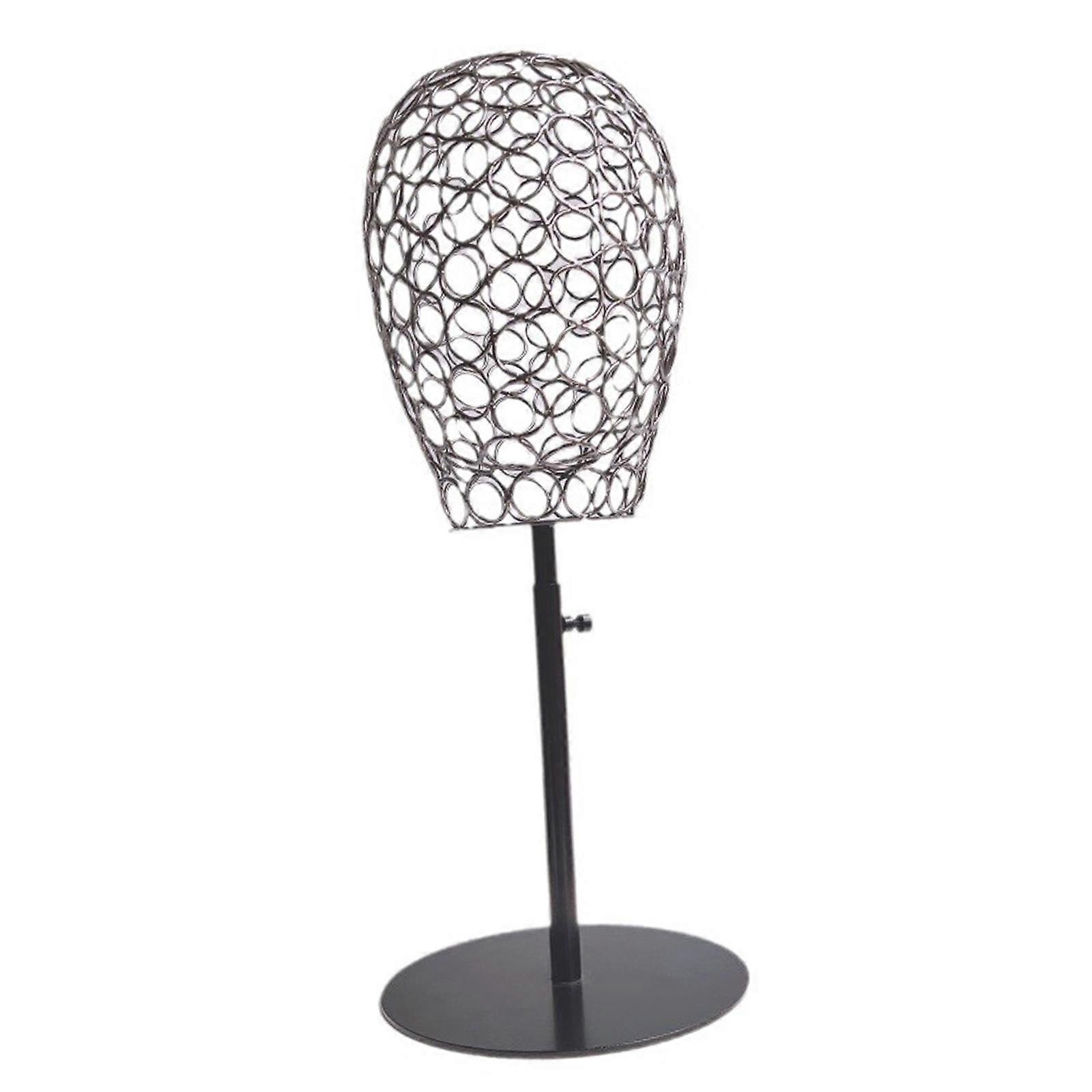 Testa di manichino in ferro Testa di parrucca regolabile in altezza per cuffie Cappelli copricapo