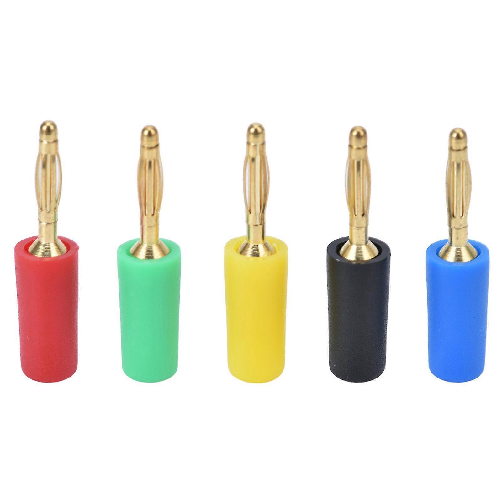 5Pcs Banana Plug Connector Gold Plated Copper Accessory Set Kit for Connection 10002
