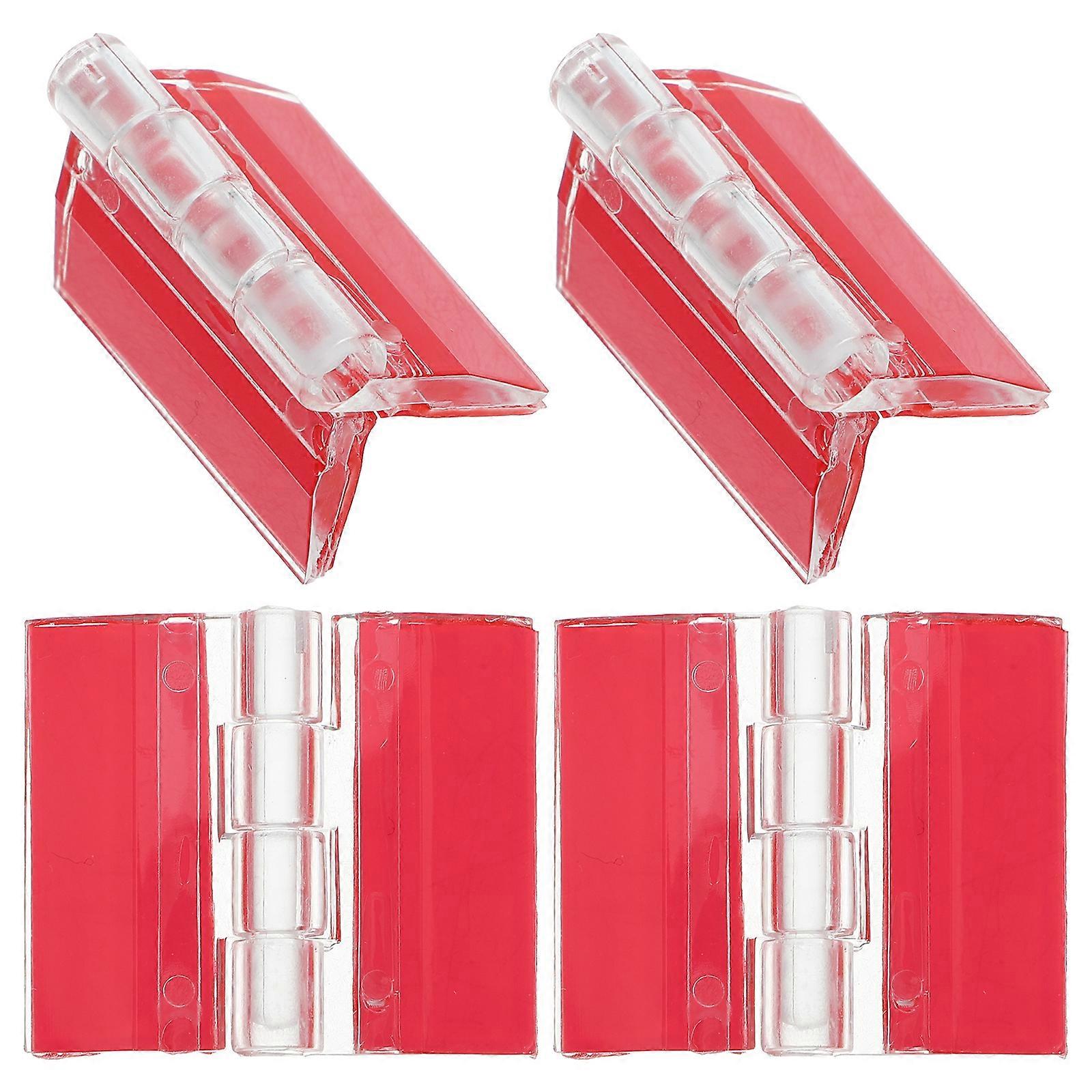 4Pcs Acrylic Self-adhesive Hinges Replacement Multi-functional Flexible Hinges for Cabinet Box