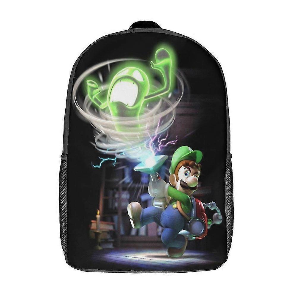 حقيبة كتف مدرسة لويجي مانشن حقيبة كتف 17 بوصة حقيبة كتب للطلاب عادية حقيبة كتب خفيفة الوزن للكمبيوتر المحمول