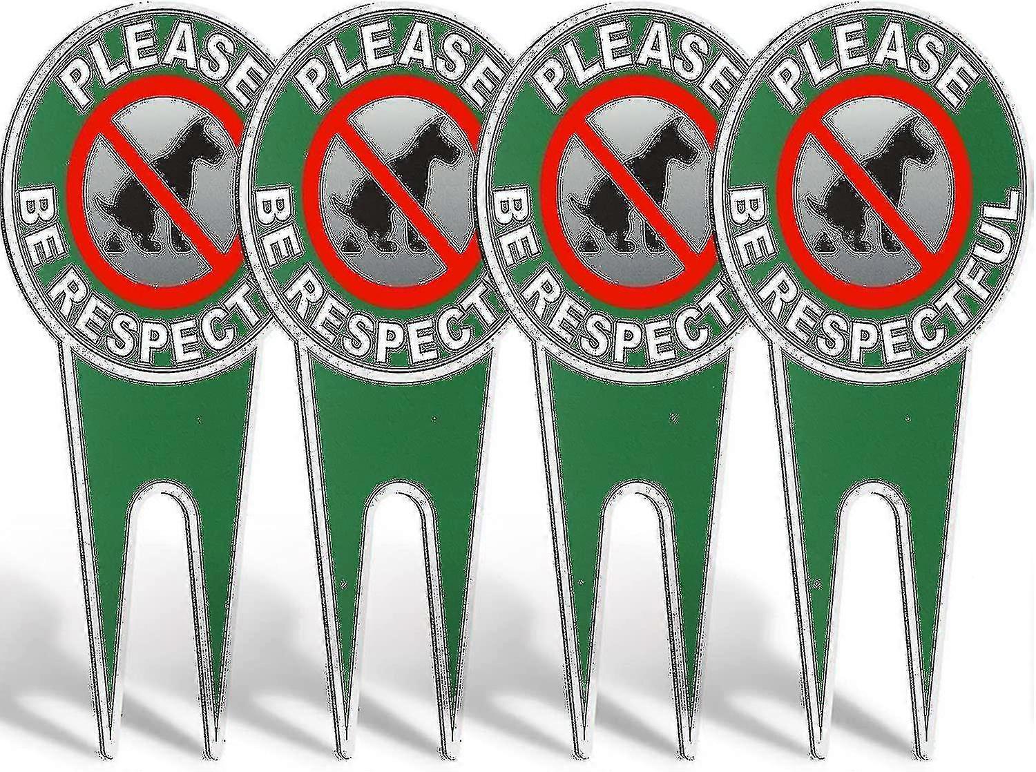 4個のうんち犬の看板は敬意を払ってください うんち犬の芝生の看板いいえ犬のうんちヤードサインは犬のプーピンを止めるためのうんちの兆候から犬を停止します