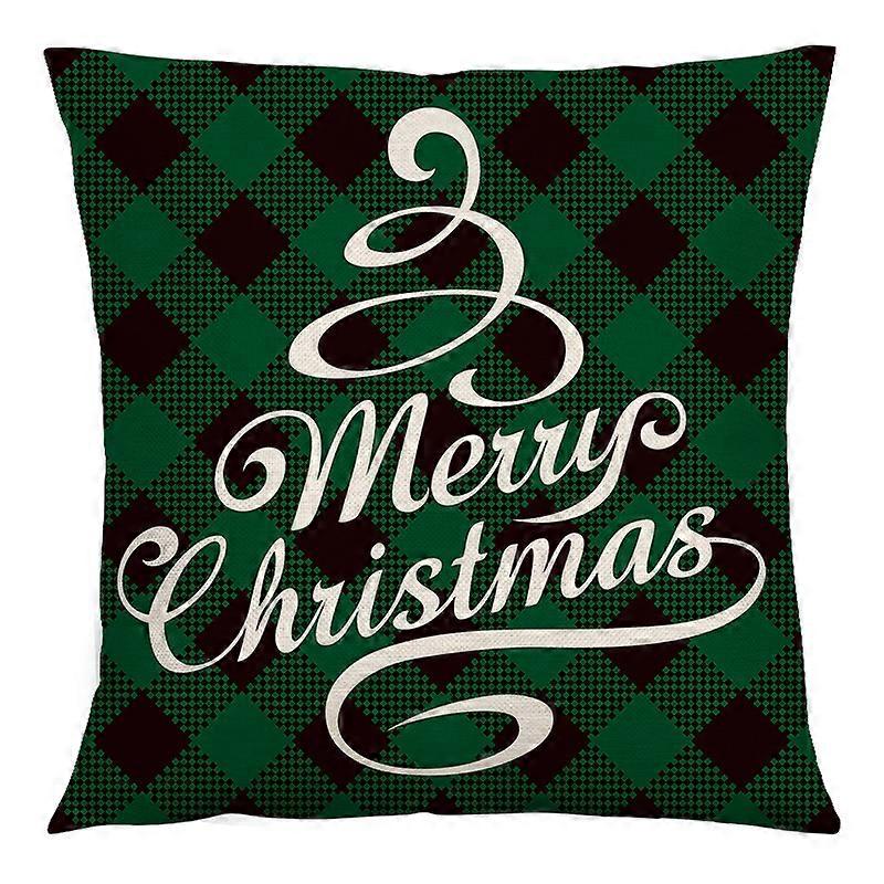 Vert à carreaux Noël taie coussin lin salon chambre coussin