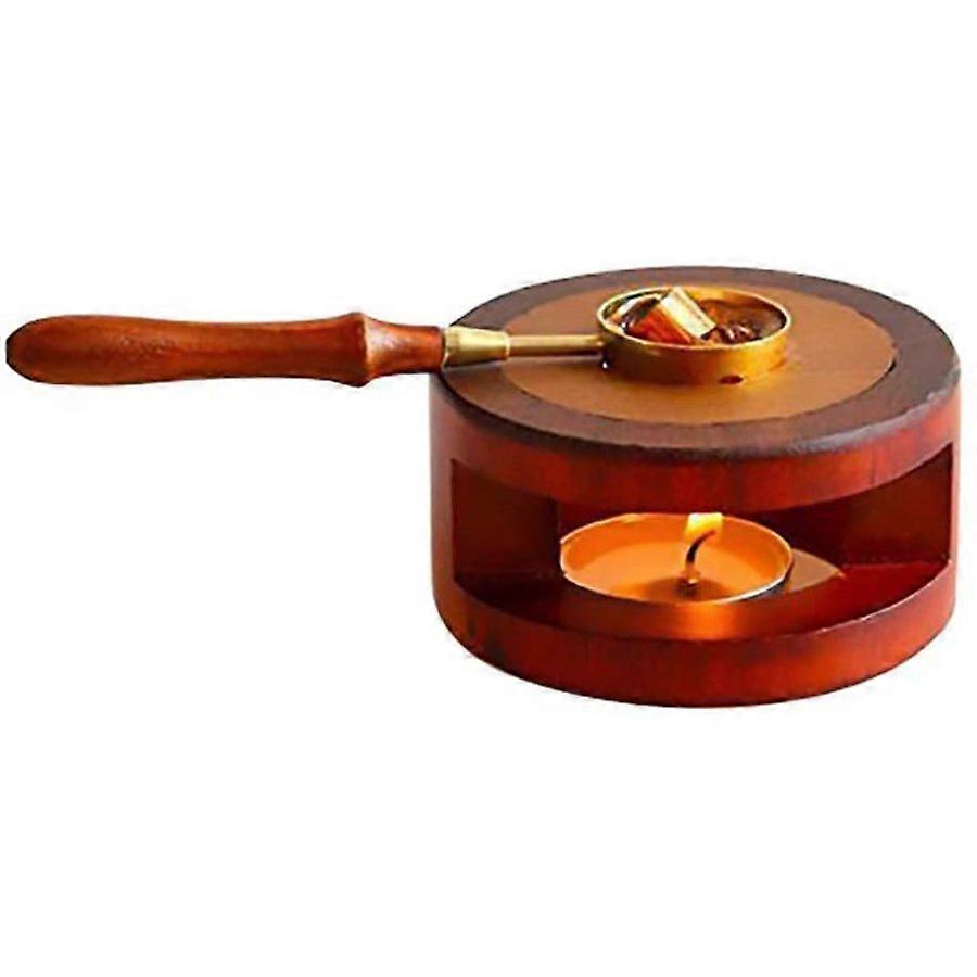 PIAO Wax Seal Warmer Trähandtag Smältsked Kit Tätning Vax Ugn Verktyg För Bröllop Vax Kuvert Seal Stämpel
