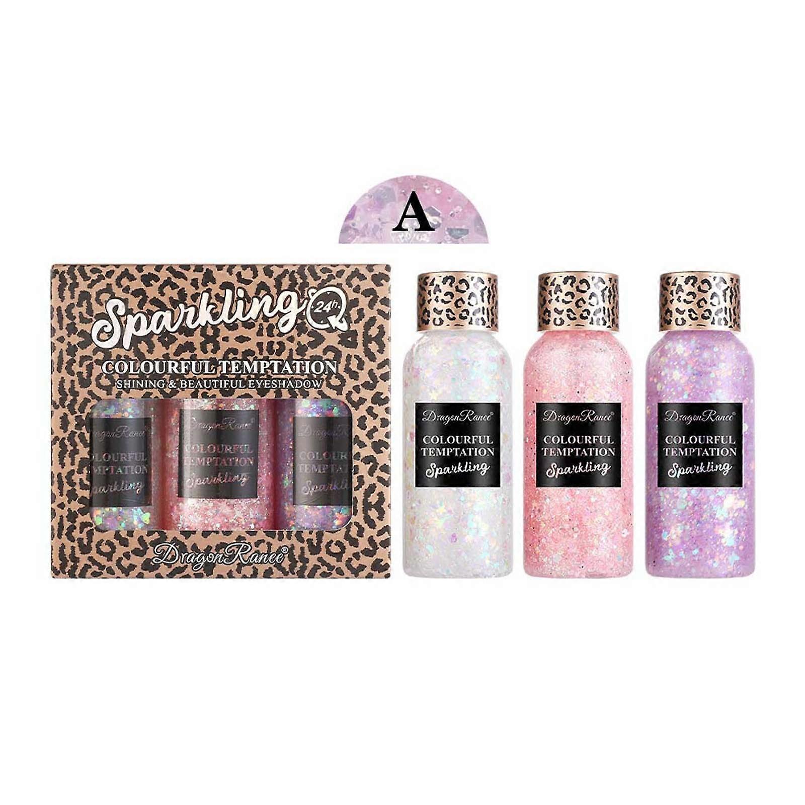Single Color Flash Eye Shadow Sequin Cream Color And Highlight Face And Body Flash Gel Stage Makeup 30mlx3