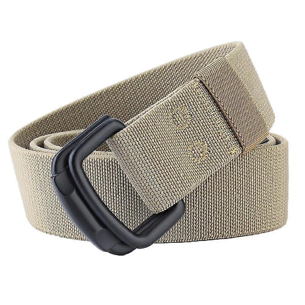 Men Stretch Nylon Casual Belt Double Buckle Canvas Woven Multi-function Belt