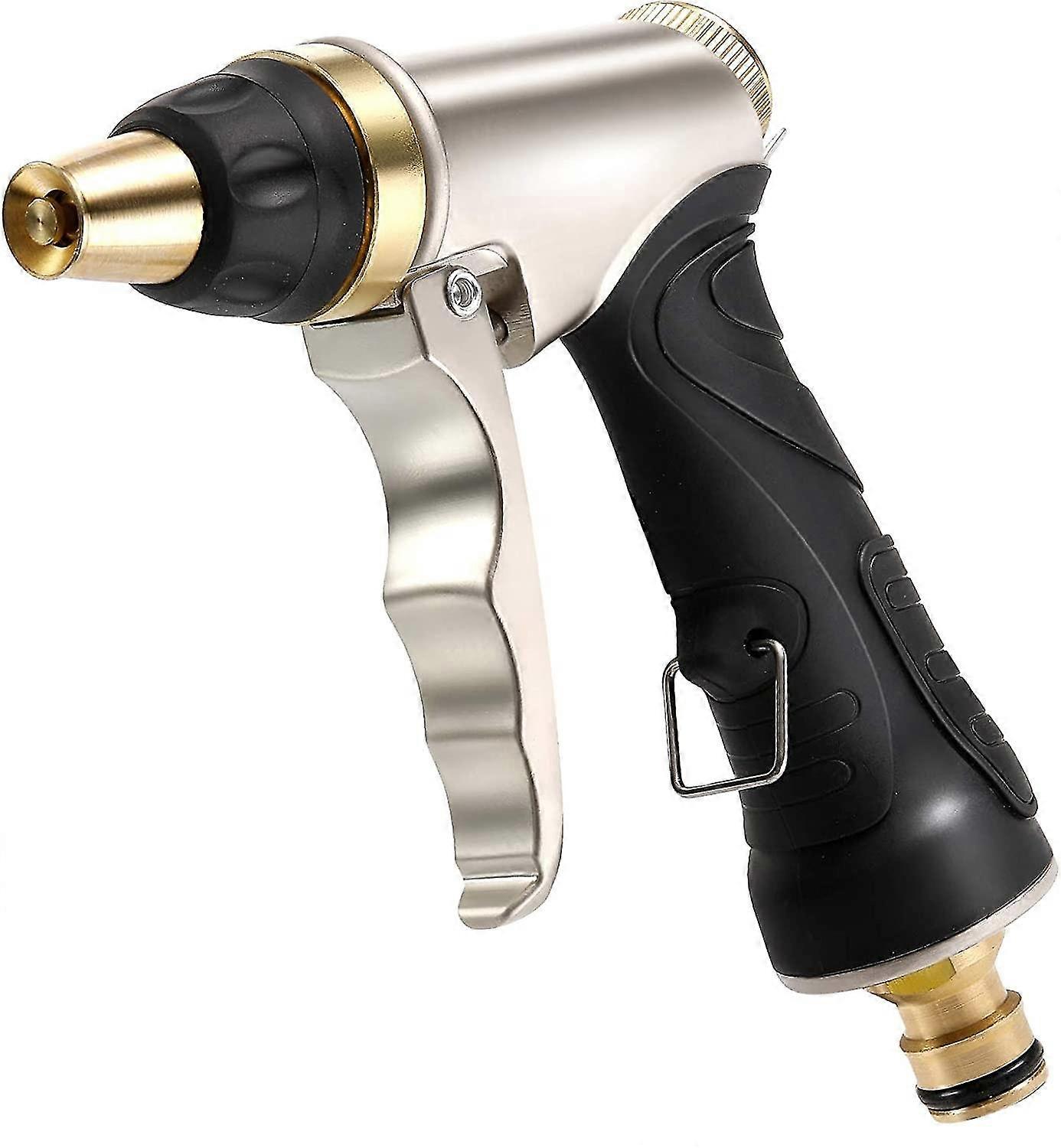 مسدس سقي مع فوهة نحاسية ، قوي وضغط عال ، قابل للتعديل من تيار إلى رذاذ ، لغسل السيارات والحيوانات الأليفة ، تنظيف الحديقة / الرصيف