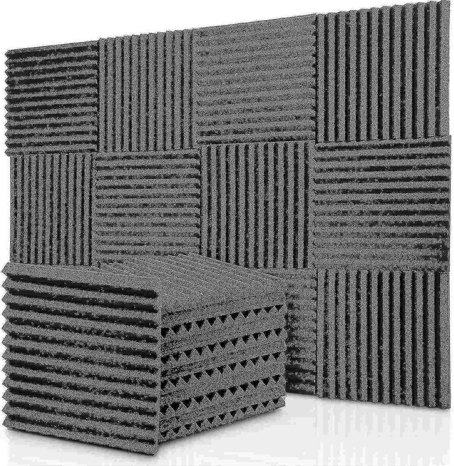 12-pack Acoustic Foam Panels Wedges, Fireproof Soundproofing Foam Noise Cancelling Foam For Stu