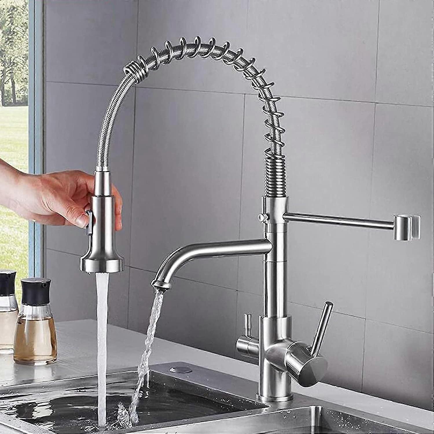 Sink faucets for hot and cold copper bathroom shower mixer double mode multi-function telescopic basin mixer for kitchen sink