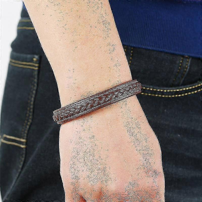 Hmwy-hand-woven Multi-layer Leather Creative Men's Pu Bracelet