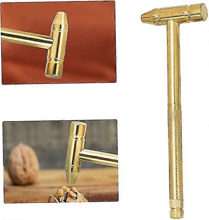 Brass Hammer 5-in-1 Mini Hammer Copper Plated Hammer With Screwdriver Multi-function Golden Tool,hardware Tools,industrial Supplies