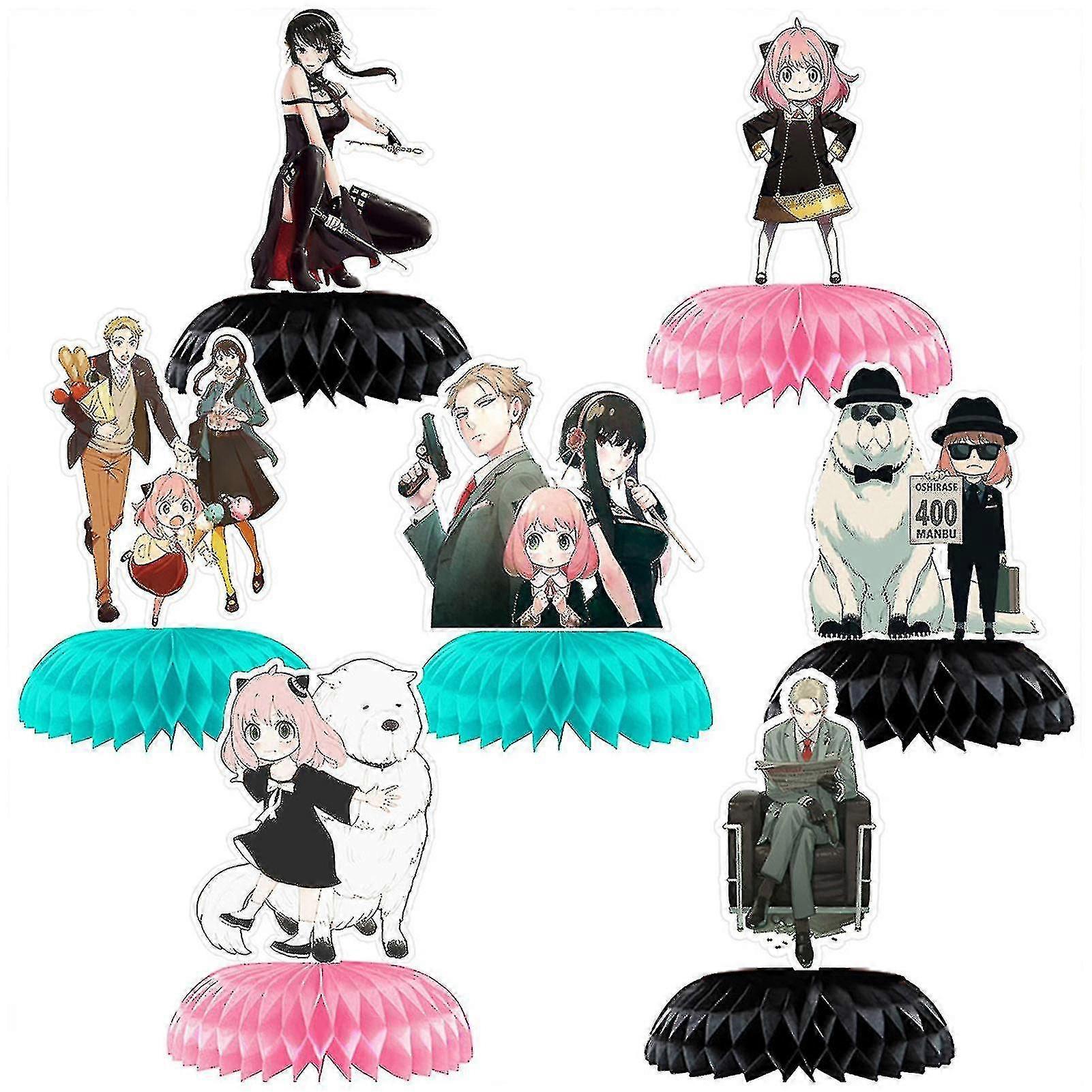 2024 7 Pcs Centerpieces Table Decoration Cartoon Honeycomb Toppers For Themed Party