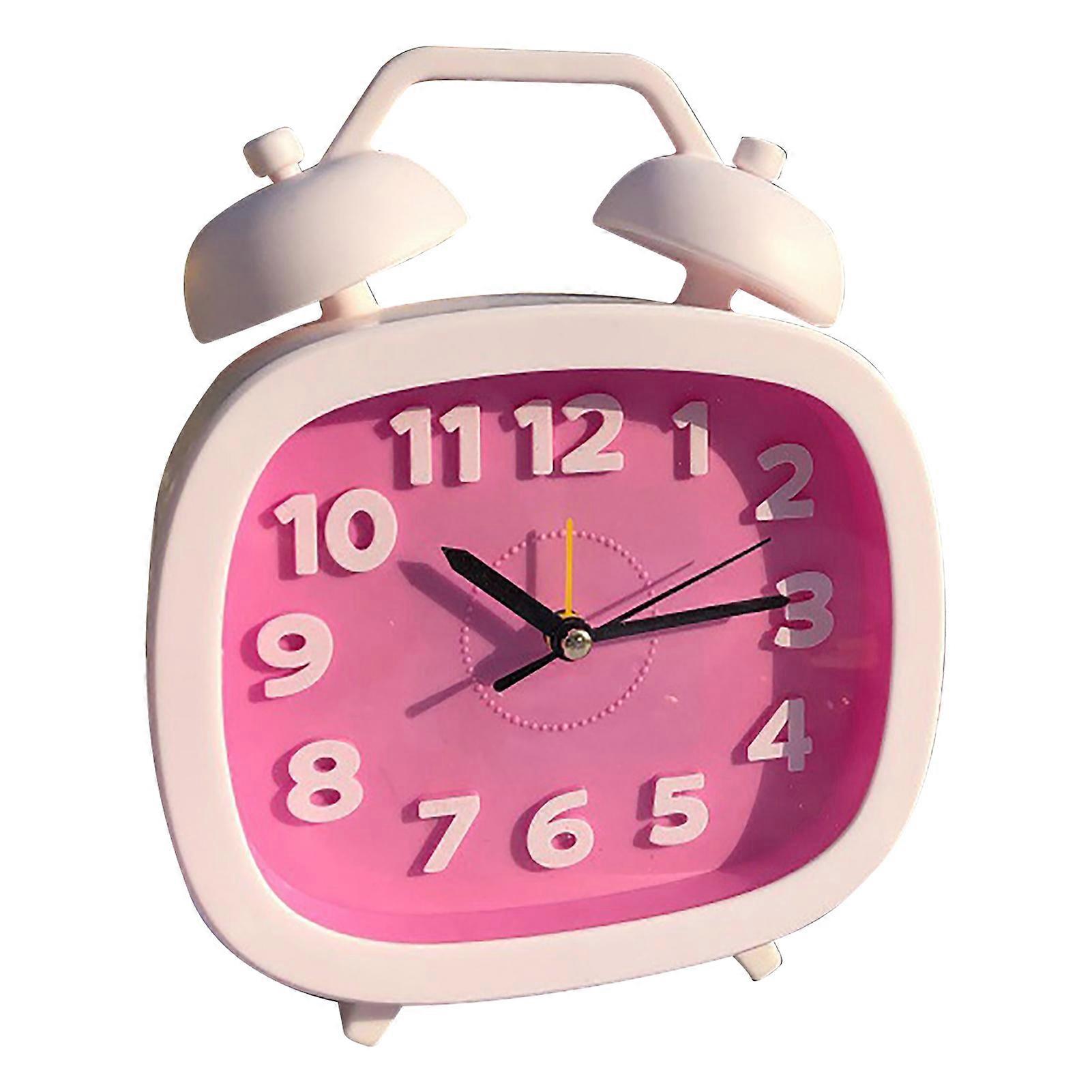 التوأم جرس بصوت عال المنبه DIY بطارية تعمل بالطاقة المنبه العمودي للأطفال غرف نوم الطلاب الأحمر