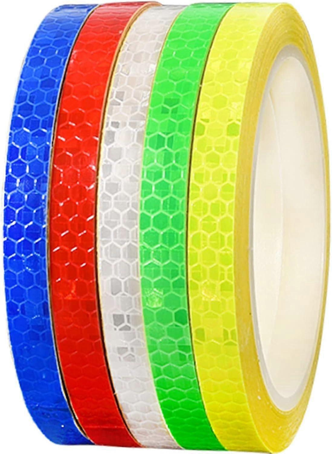 Selbstklebendes reflektierendes Klebeband 5 Rollen selbstklebendes reflektierendes Band 40 Meter Reflektor Klebstoff Sicherheitswarnung Sichtbarkeit reflektierendes Band für Automotorrad