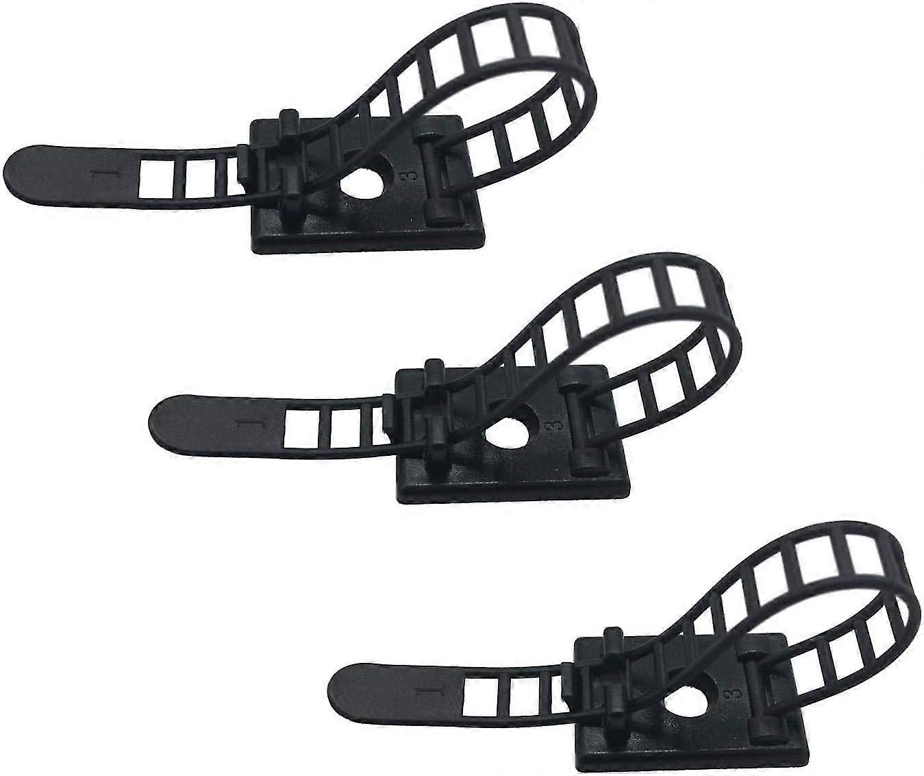 25 Pack Adjustable Nylon Adhesive Cable Ties With Optional Screw Fixing-4