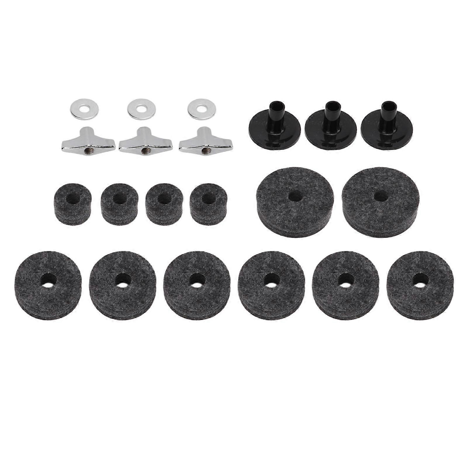 21Pcs Drum Cymbal Felt Pad Non Slip Instrument Accessory Replacement Part Set KitGrey