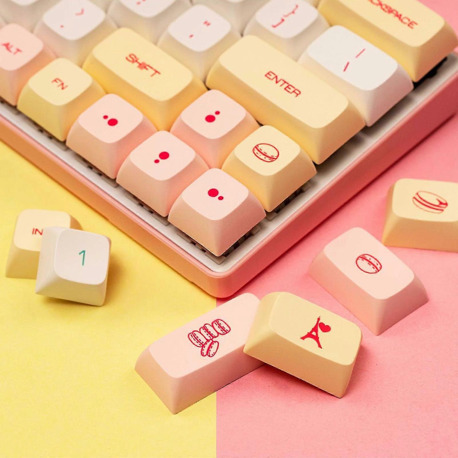 131-key Macaron Pbt Sublimation Keycaps Xda For Cherry Mx Switch Mechanical
