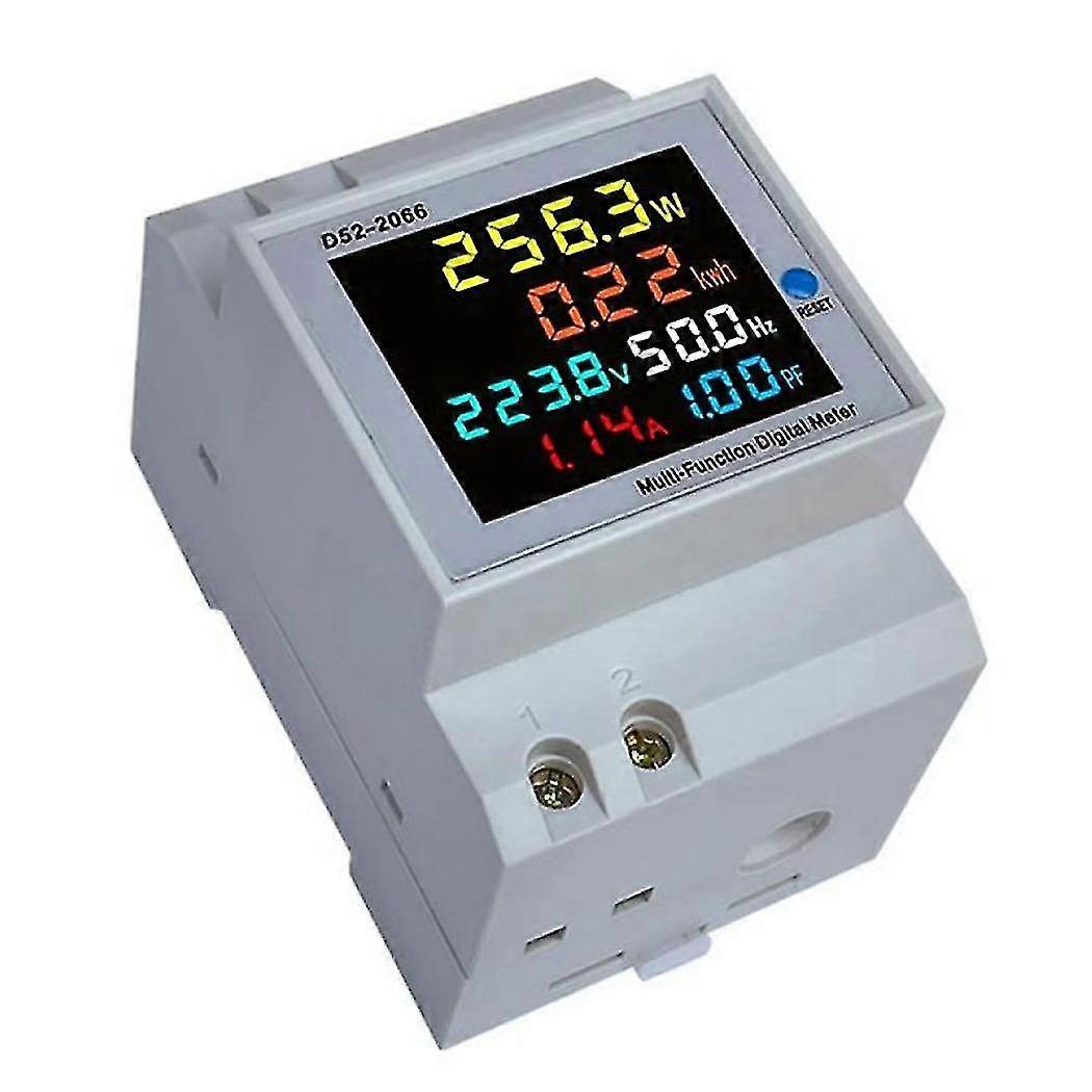 6in1 Din Rail Ac Monitor Voltage Current Power Factor Active Electric Energy Frequency Meter Volt A