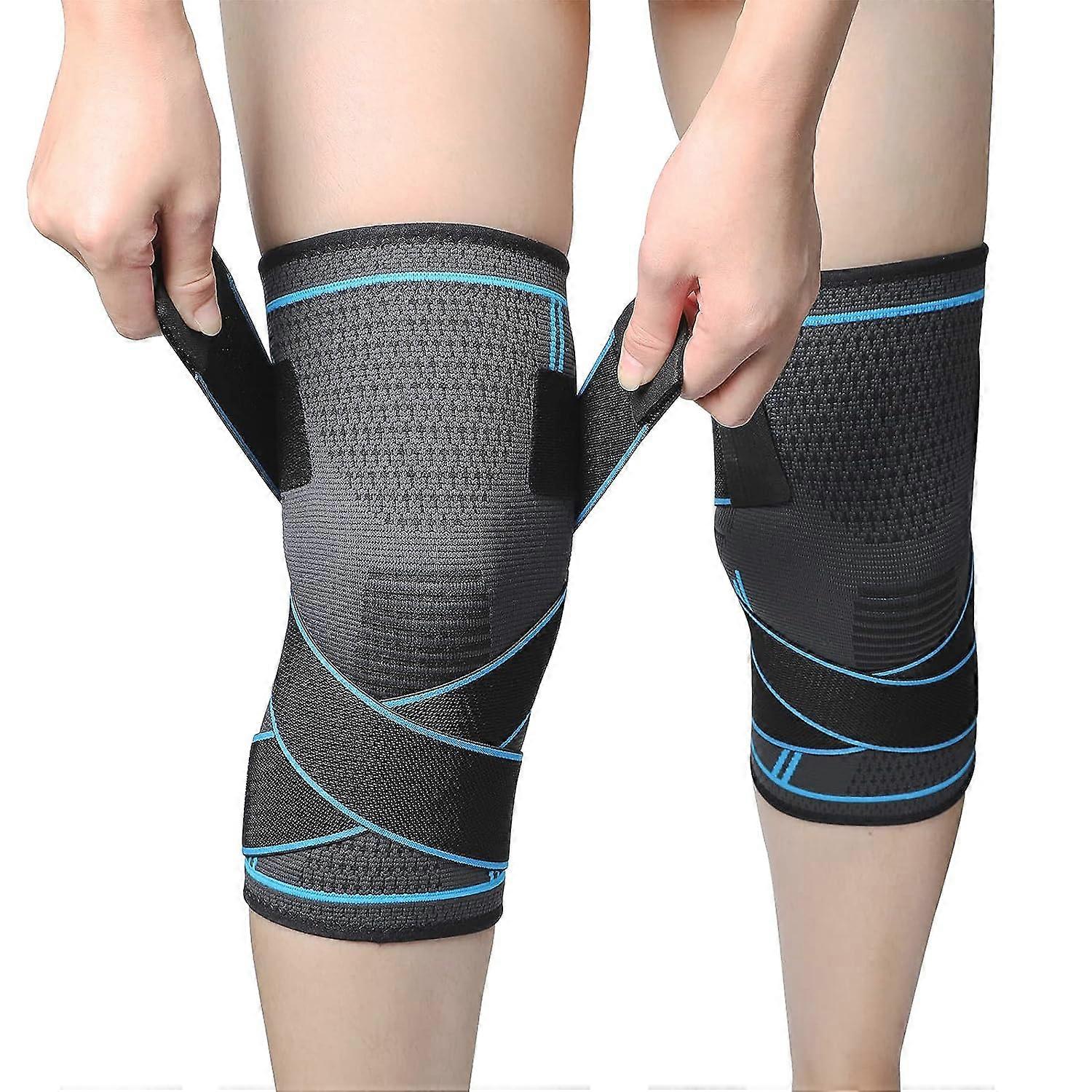 2 Pieces Knee Pads, Adjustable Elastic Knee Pads, Patella and Ligament Knee Pads Breathable and Unisex (XL),2024 Ping