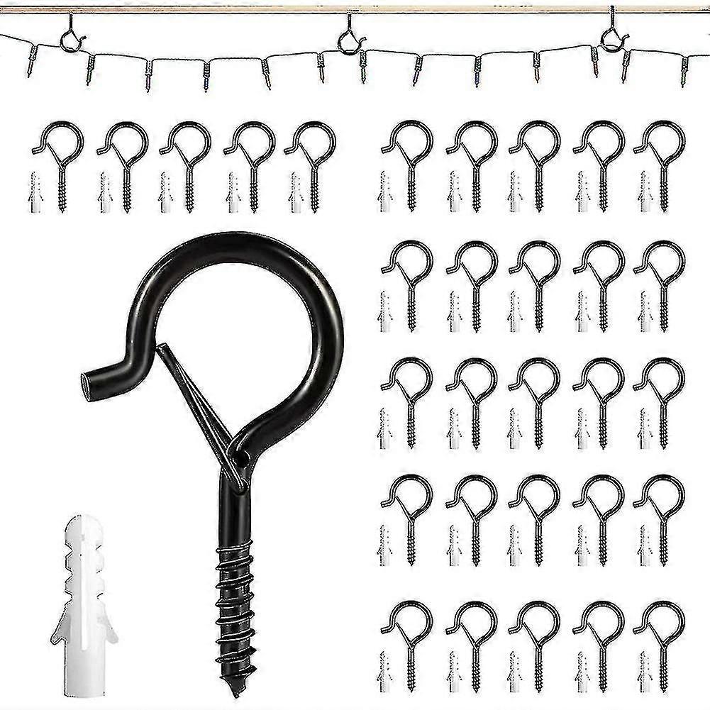30pc Q-hanger,outdoor Light Clips Ceiling Hooks Compatible With String Lights