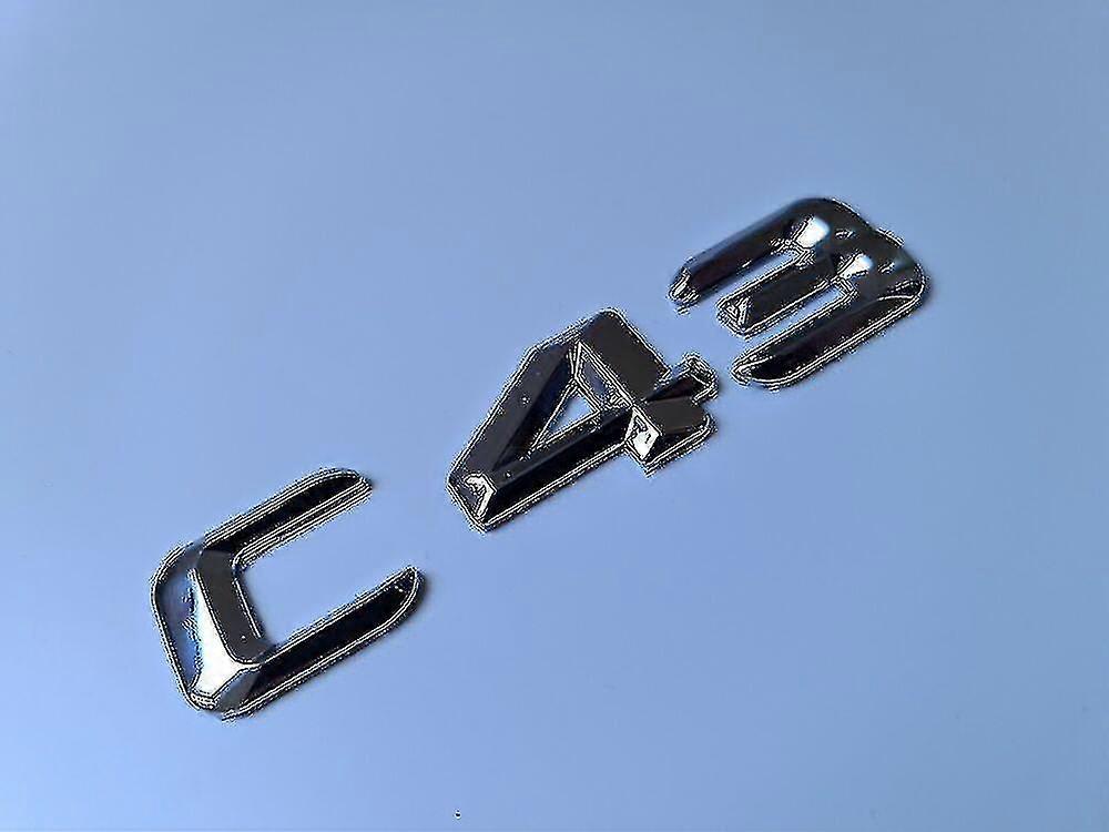 C43 Silver / Chrome Flat Letter Number Rear Boot Badge Emblem C Class Mercedes