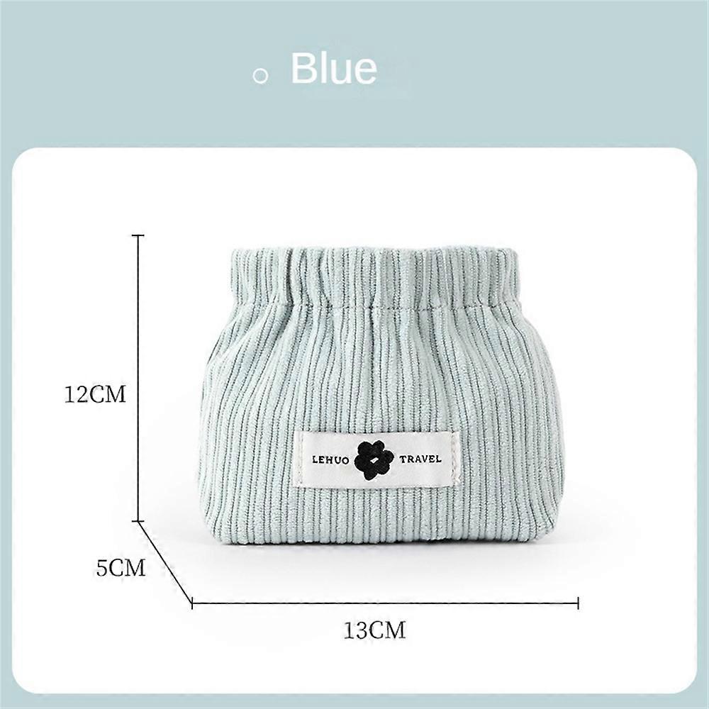 Velluto a coste elastico Hair Tie Organizer Velluto a coste Elastico Storage Bag Sacchetto per rossetto BLUE