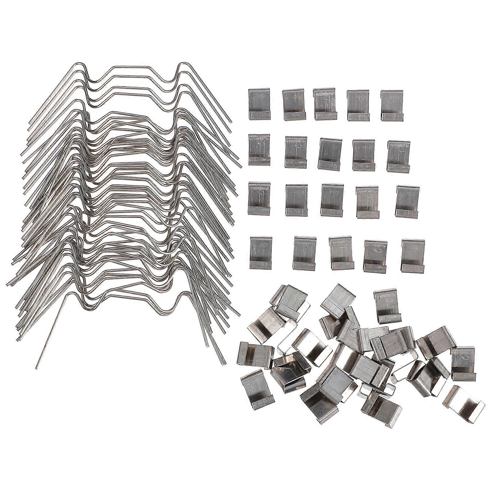100Pcs Stainless Steel Greenhouse Clips Durable Glass Frame Fixing Clamp