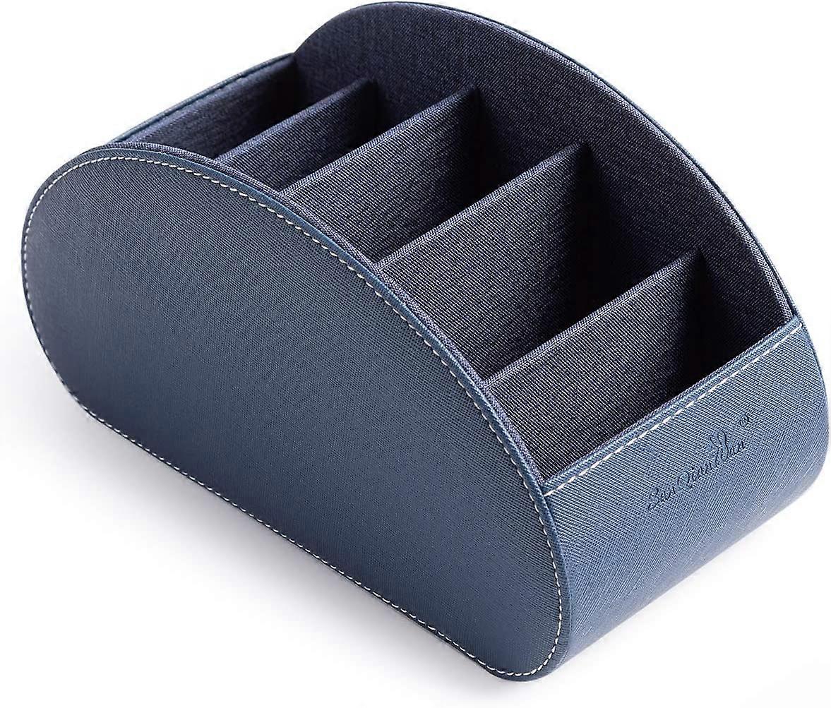 Tv Remote Control Holders Organizer Box with 5 Compartment PU Leather Multi-functional Office Organization and Storage Caddy Store Tv Remote Holders B