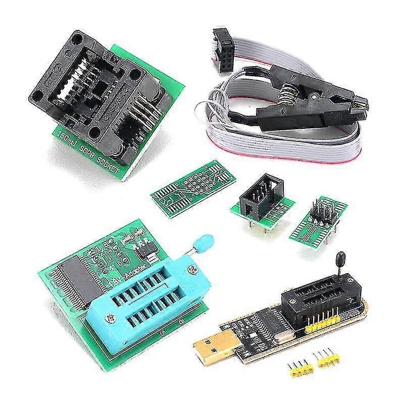 Ch341a Usb Programmer Kit With Sop8 Clip Eeprom Burner Bios Flasher Spi Flash Programmer Kit With 1.8v Adapter And 150mil Sop8 Socket For 24/25 Series