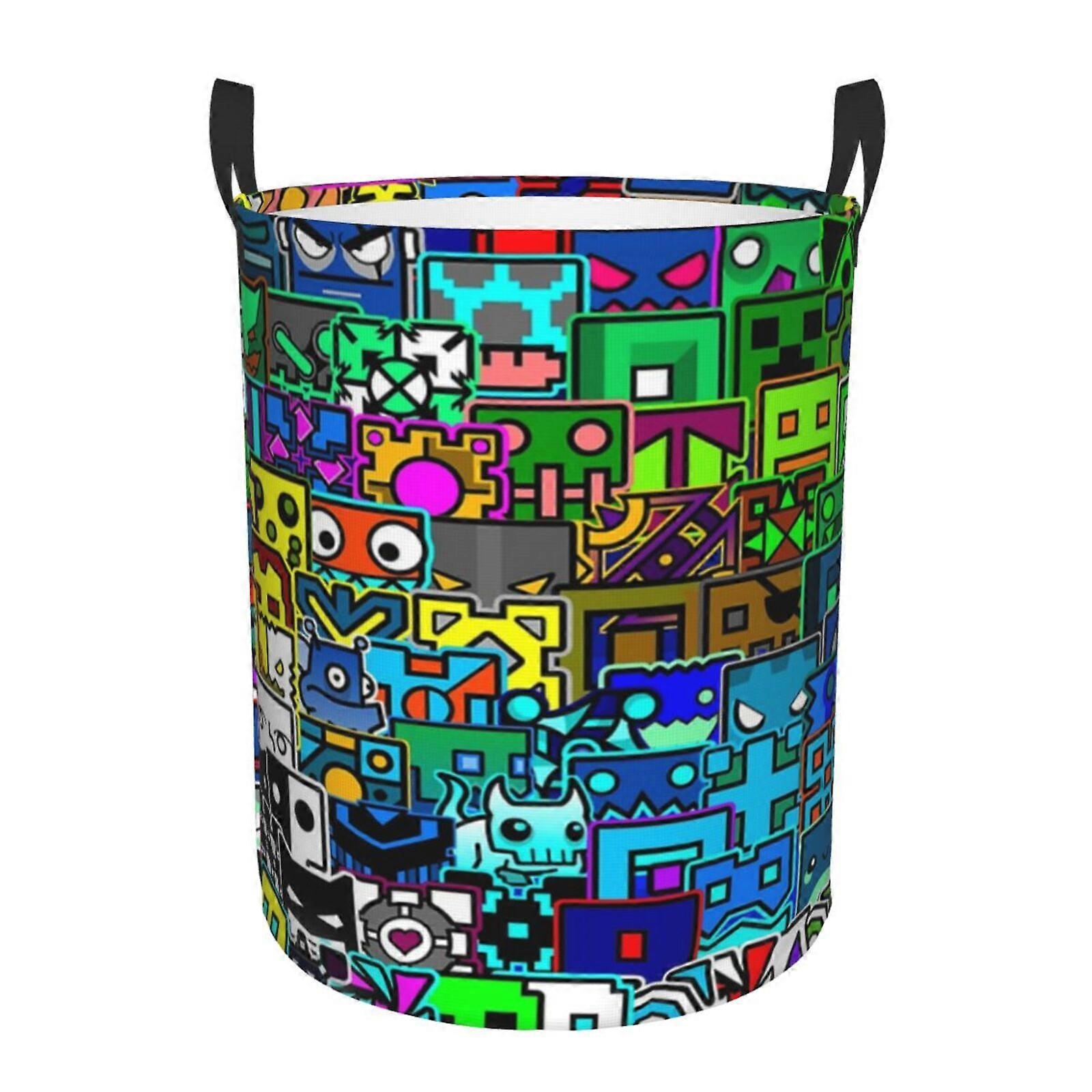 Geometrie Dash 3D Grafische Vlam Wasmand Brand Flame Kleding Hamster Opslag Met Handvat-SYS28908