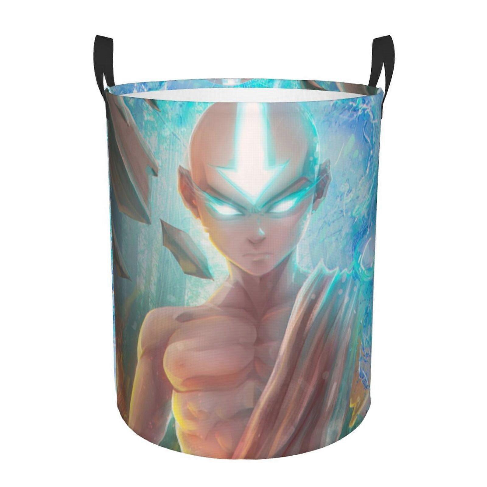 Avatar The Last Airbender 3d Graphic Flame Laundry Basket Fire Flame Clothes Hamper Storage With Handle-SYS29306