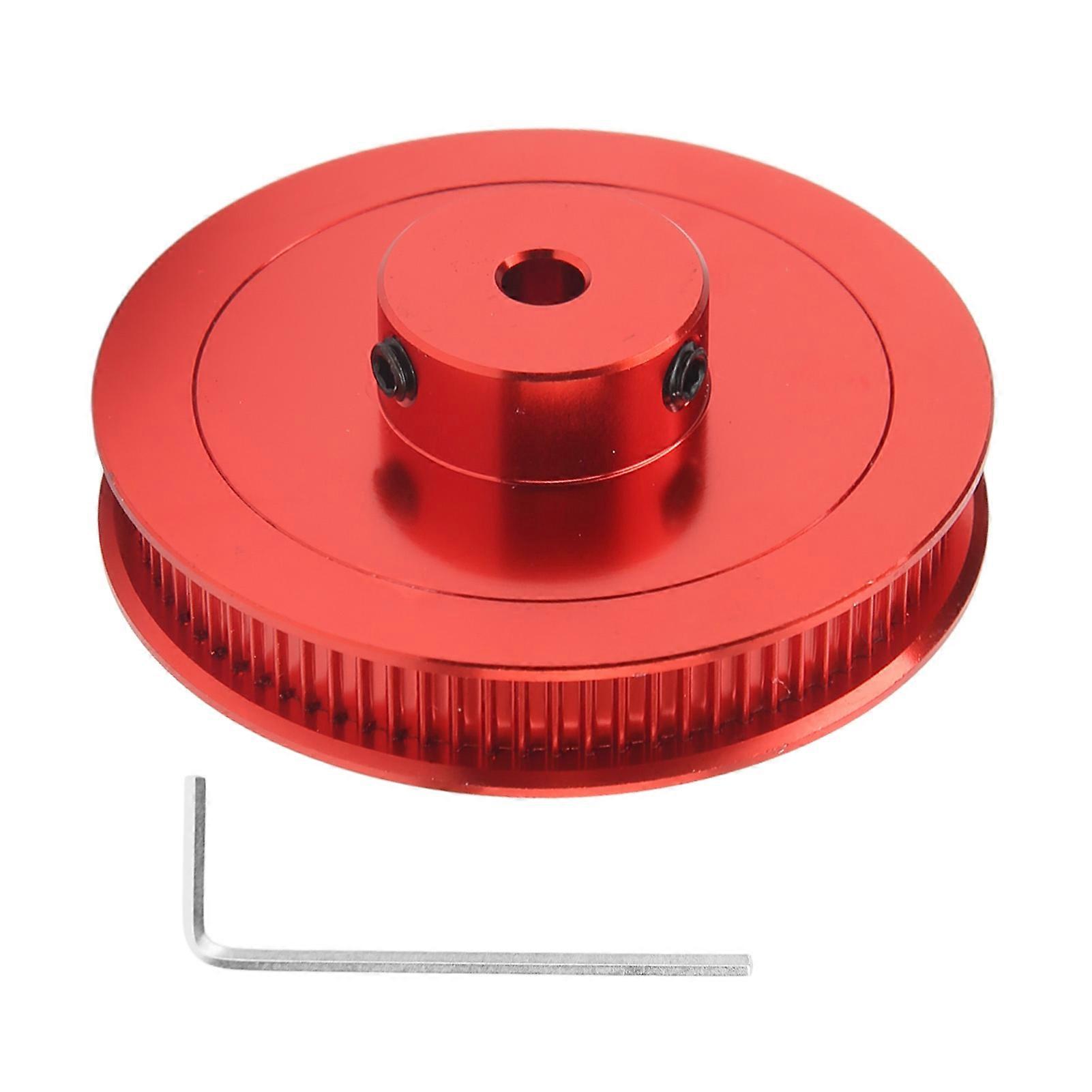 Synchronous Wheel 80T 5mm GT2 Timing Belt Pulley Alloy Steel for 3D Printer CNC Lathe Red