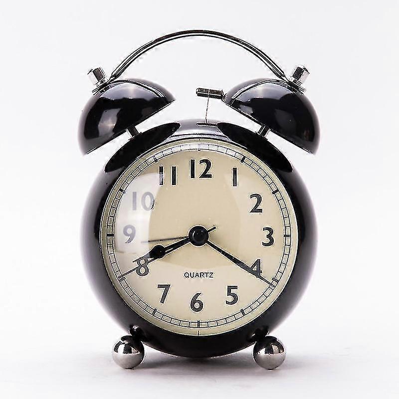 Retro Metal Pointer Desk Clock Student Night Light Creative Bell Alarm Clockyiyi
