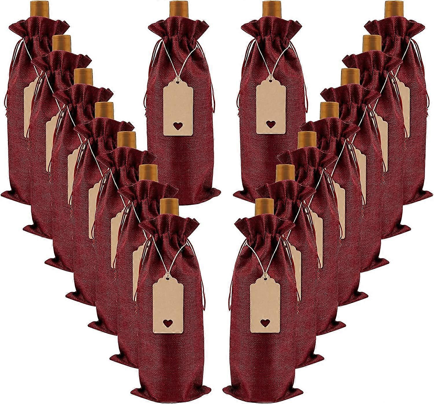 Vin Red Burlap Wine Poser 12Pcs Gavelapper