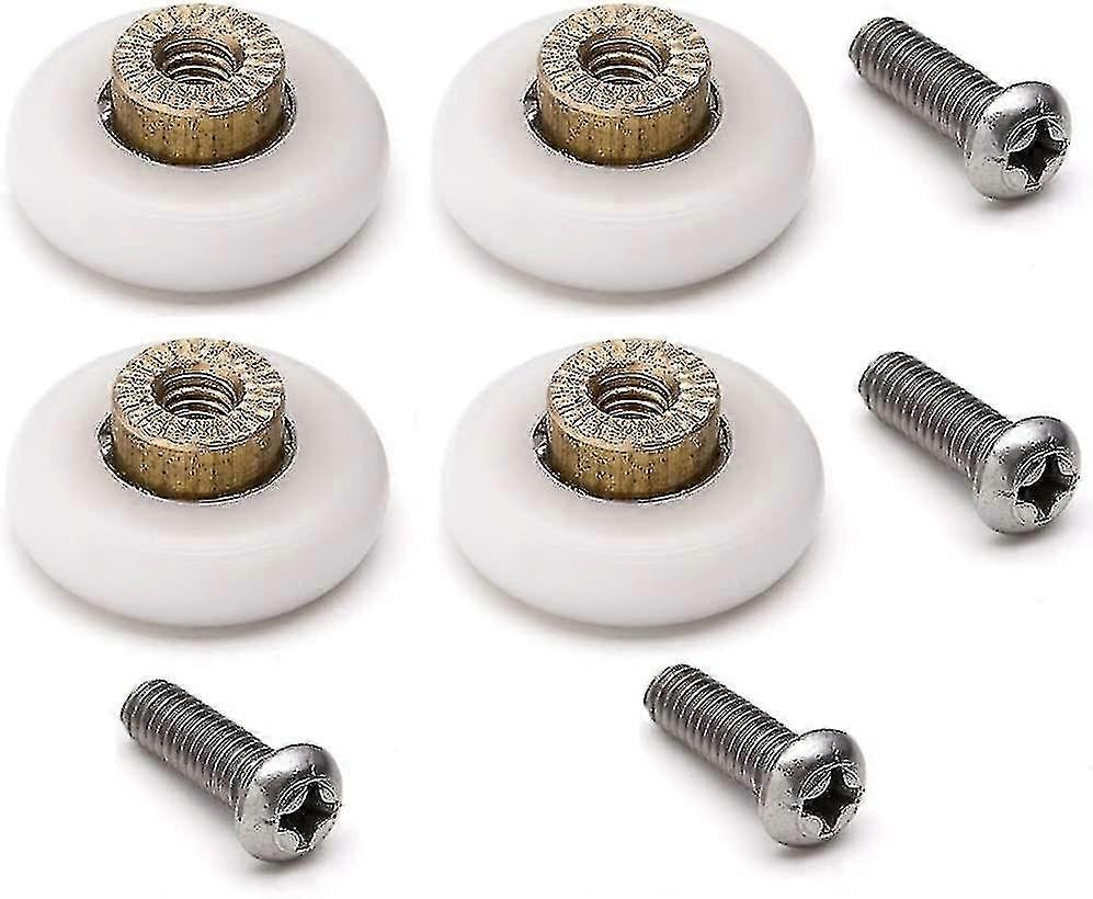 Set Of 4 Replacement Rollers For Sliding Shower Door With M4 Screws Diameter 19 Mm