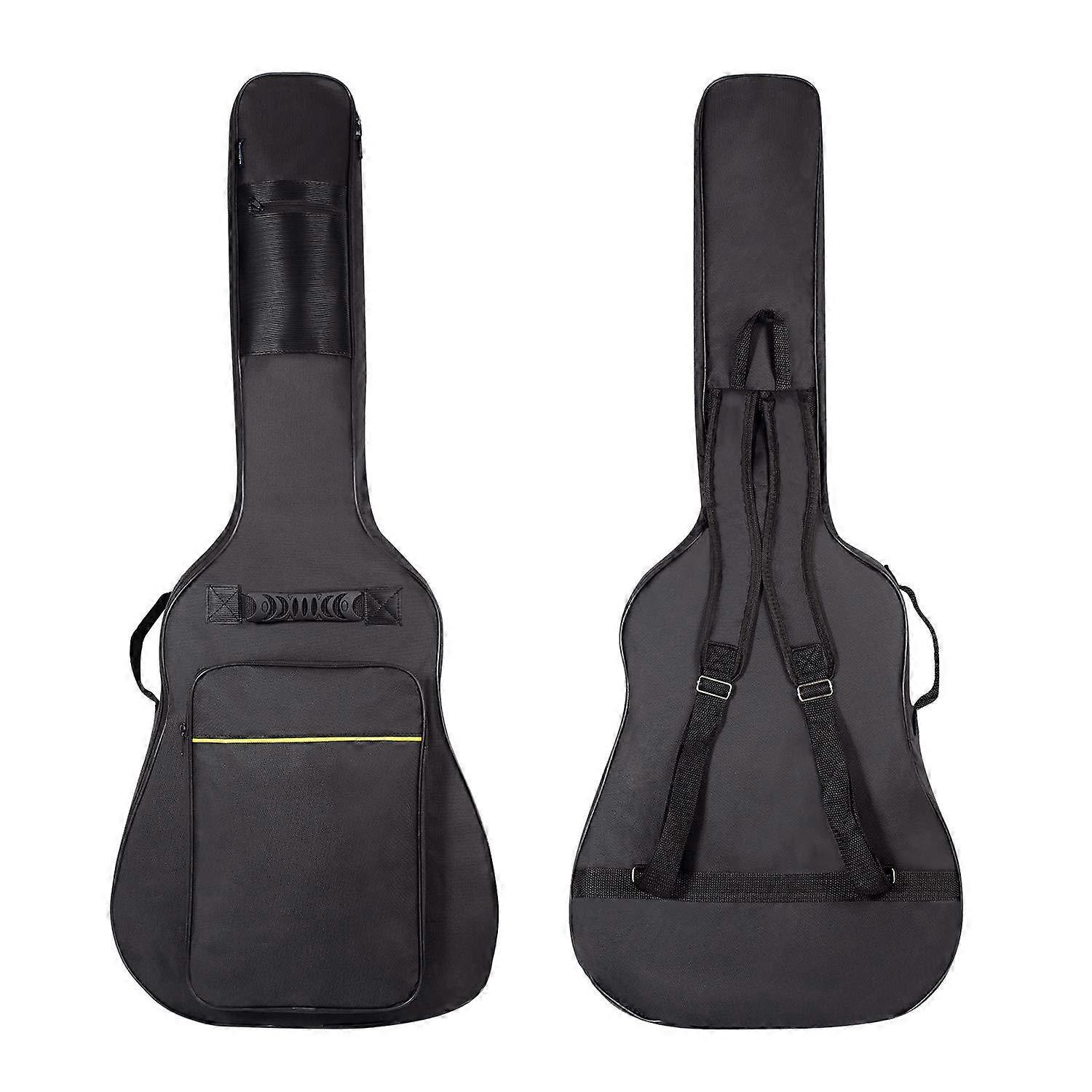 Acoustic Guitar Bag Thick Padding Water Resistent Dual Adjustable Shoulder Strap Guitar Case Gig Bag with Back Hanger Loop, Black 107*41.5*12cm