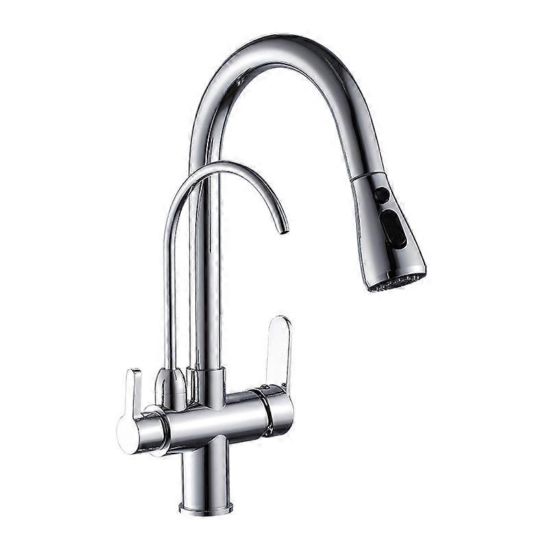 MIMIGO Modern hot and cold faucet drop down Double water pipe 2 water outlet modes