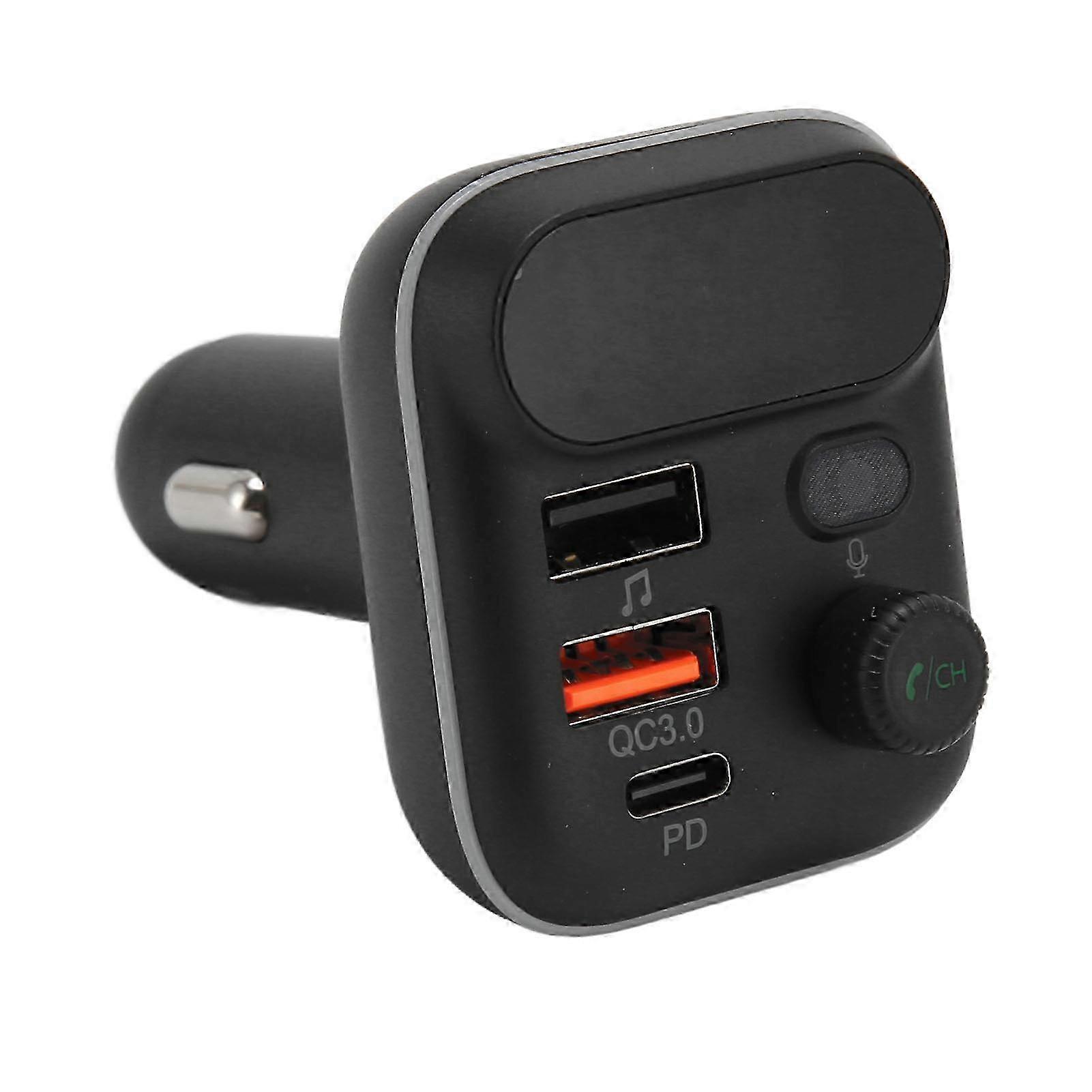 Car FM Transmitter Bluetooth 5.0 USB Multifunction Hands Free Call Radio Receiver Phone Charger for Vehicles