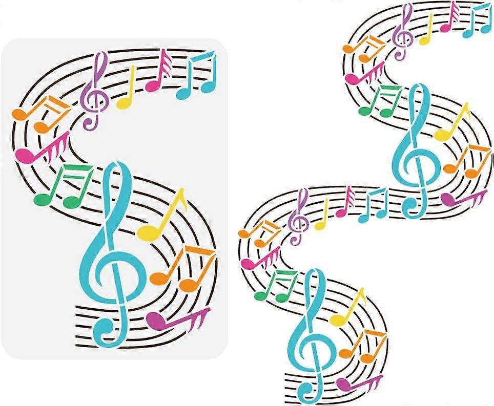 Music Painting Stencil 8.3x11.7inch Reusable Music Notes Pattern Drawing Template DIY Art Music Stave Stencil Music Theme Stencil for Painting on Wood