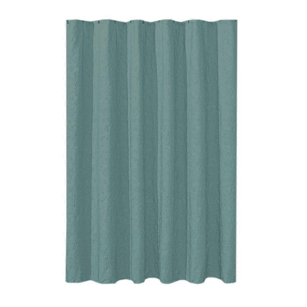 Simple And Elegant Embossed Non-Perforated Partition Bathroom Shower Curtain Green 180*180