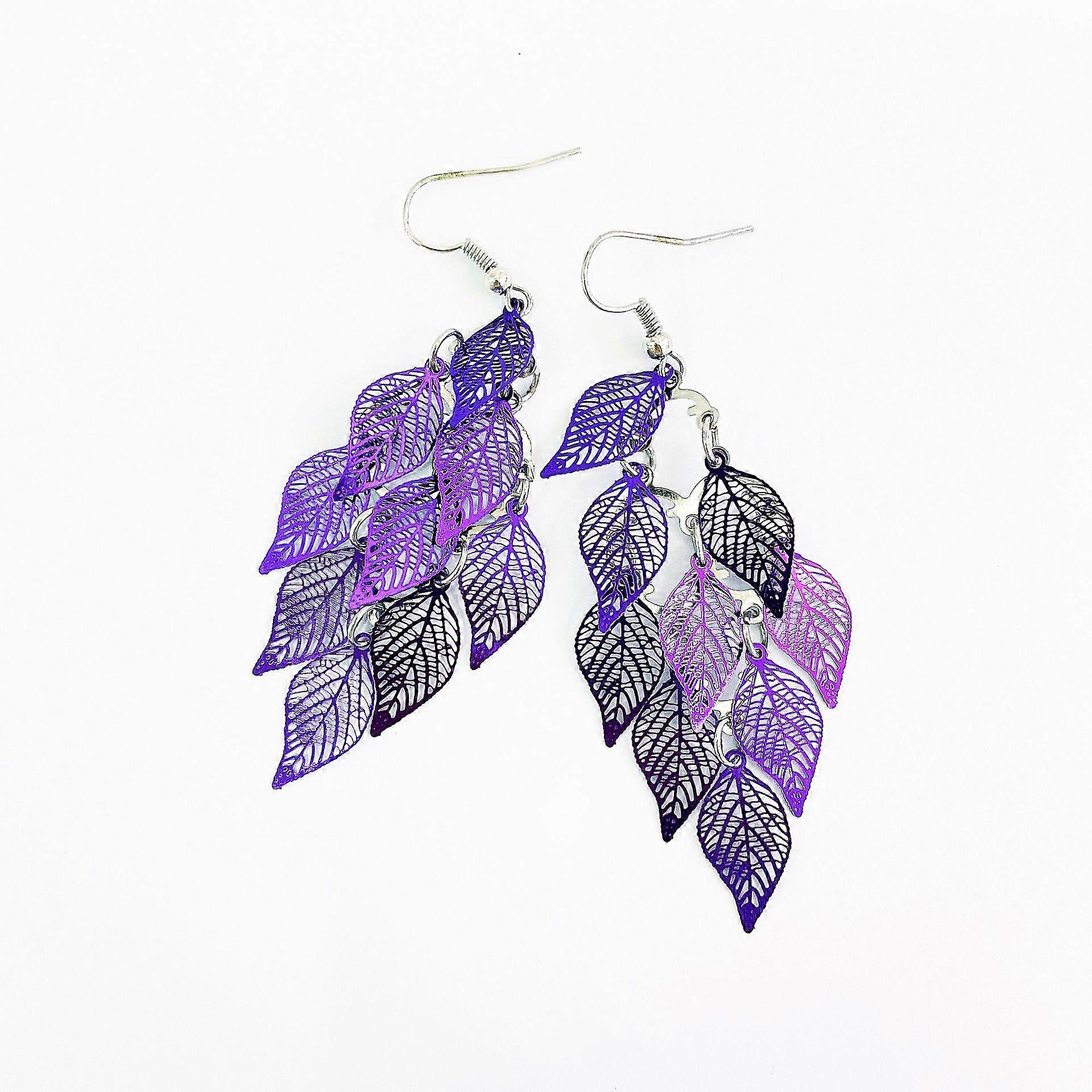 Dangle fülbevaló nőknek Kézzel készített Boho Super Lightweight csillár Dangle Drop fülbevaló arany ezüstözött zöld levél többszínű opcionális